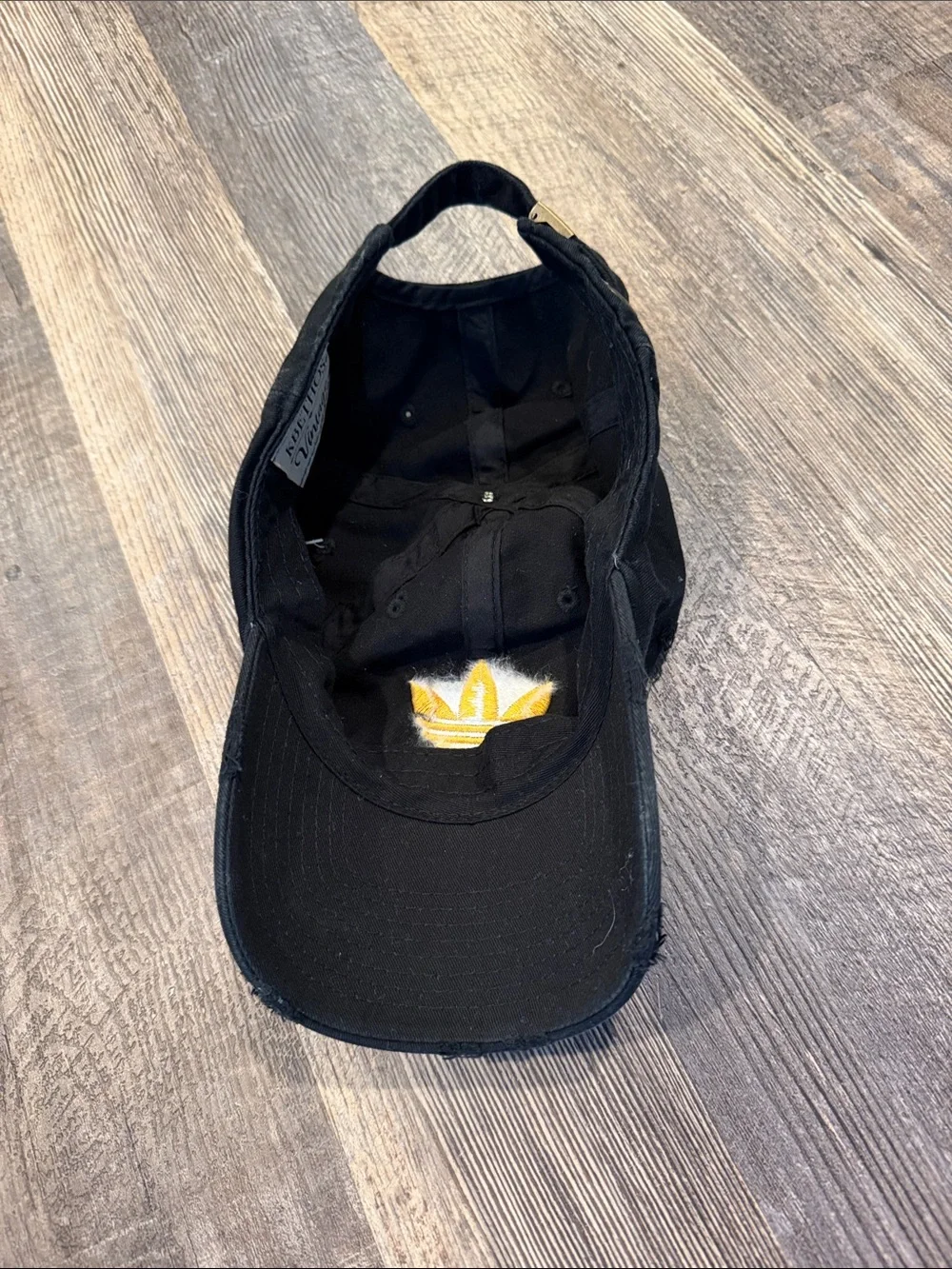 Adidas’ style Black 'adorable' Embroidered Cap with Yellow Logo